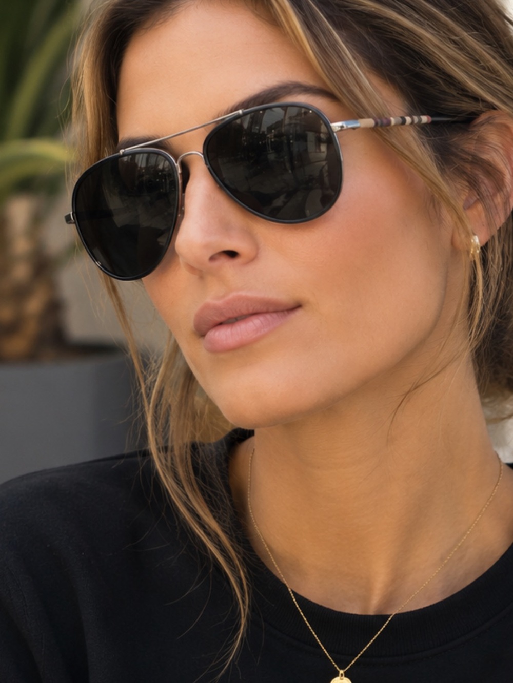 Burberry BE3090Q Polarized Aviator Sunglasses | Made in Italy